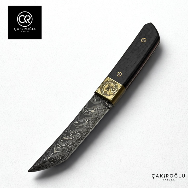 Tanto Dragon - Handcrafted Damascus Steel Hunting Knife