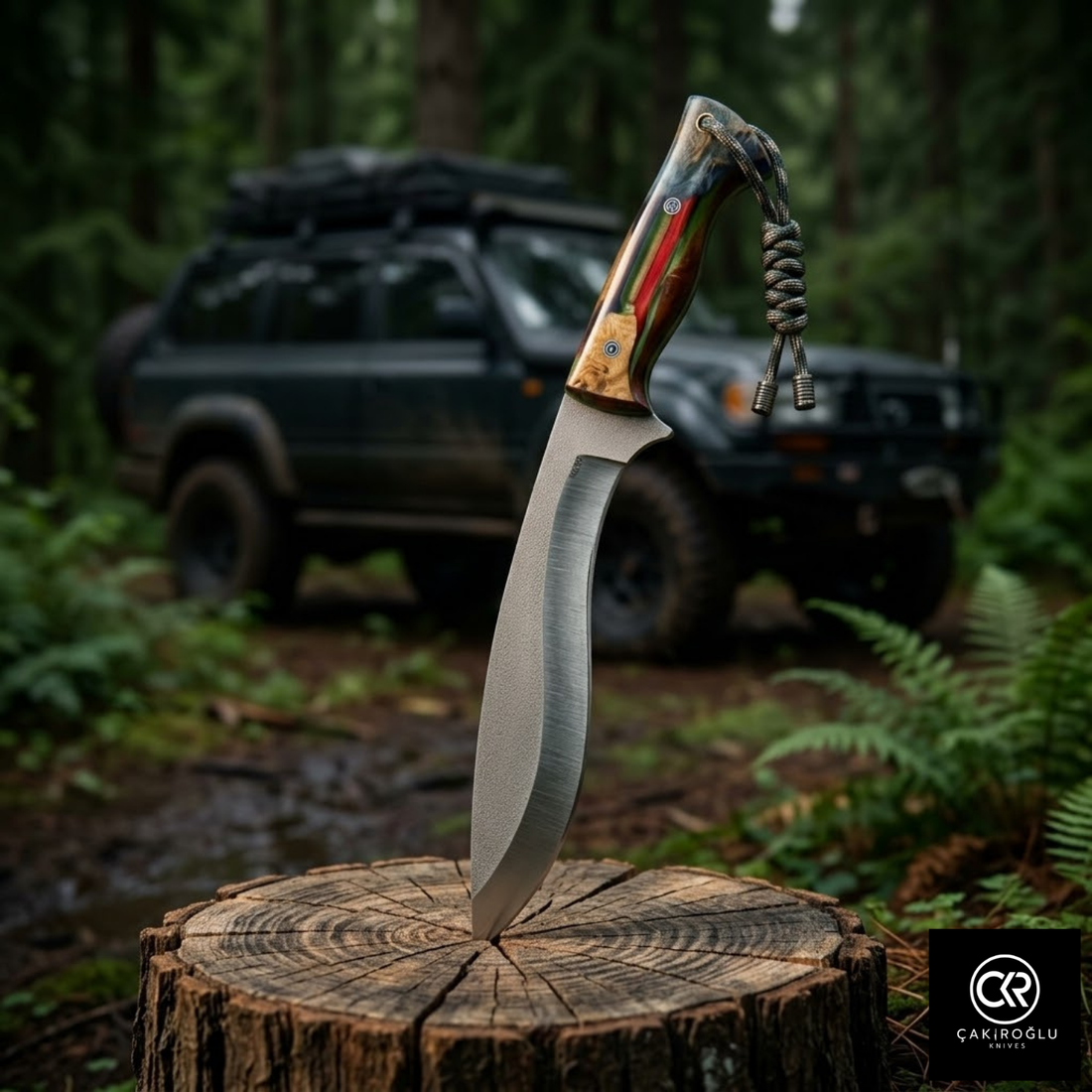 Çakıroğlu Handmade Custom-made Böhler N690 Steel & Stabilized Hybrid Handle Kukri