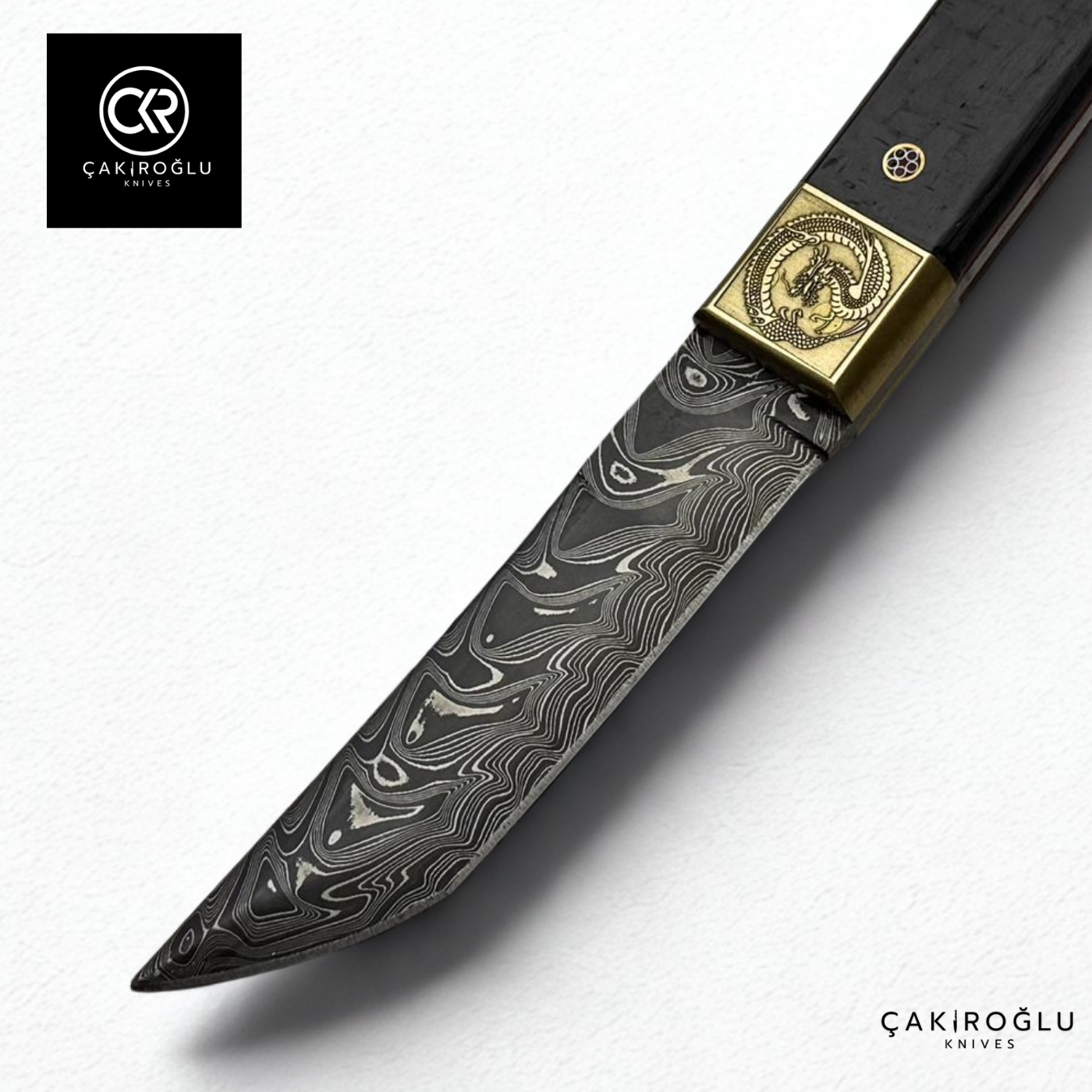 Tanto Dragon - Handcrafted Damascus Steel Hunting Knife