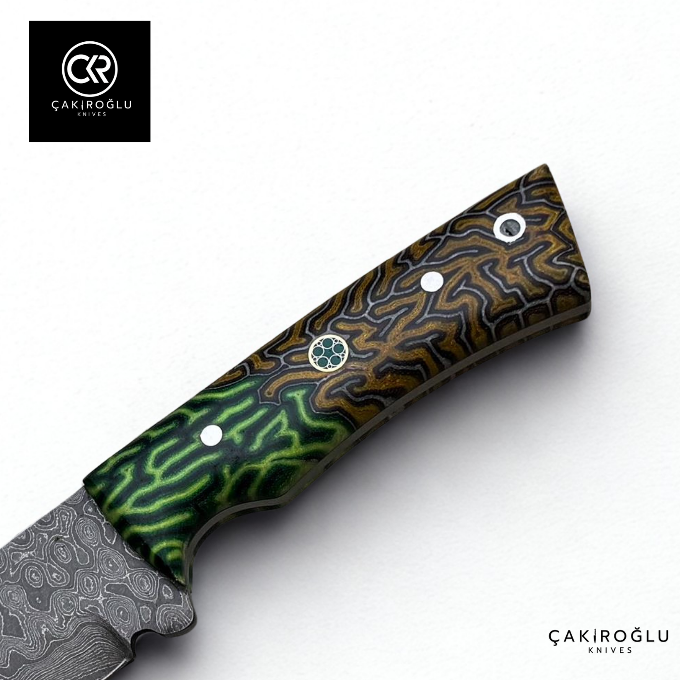 Handcrafted Custom-made Damascus Steel & G-carta Handle Tanto Model Hunting Knife