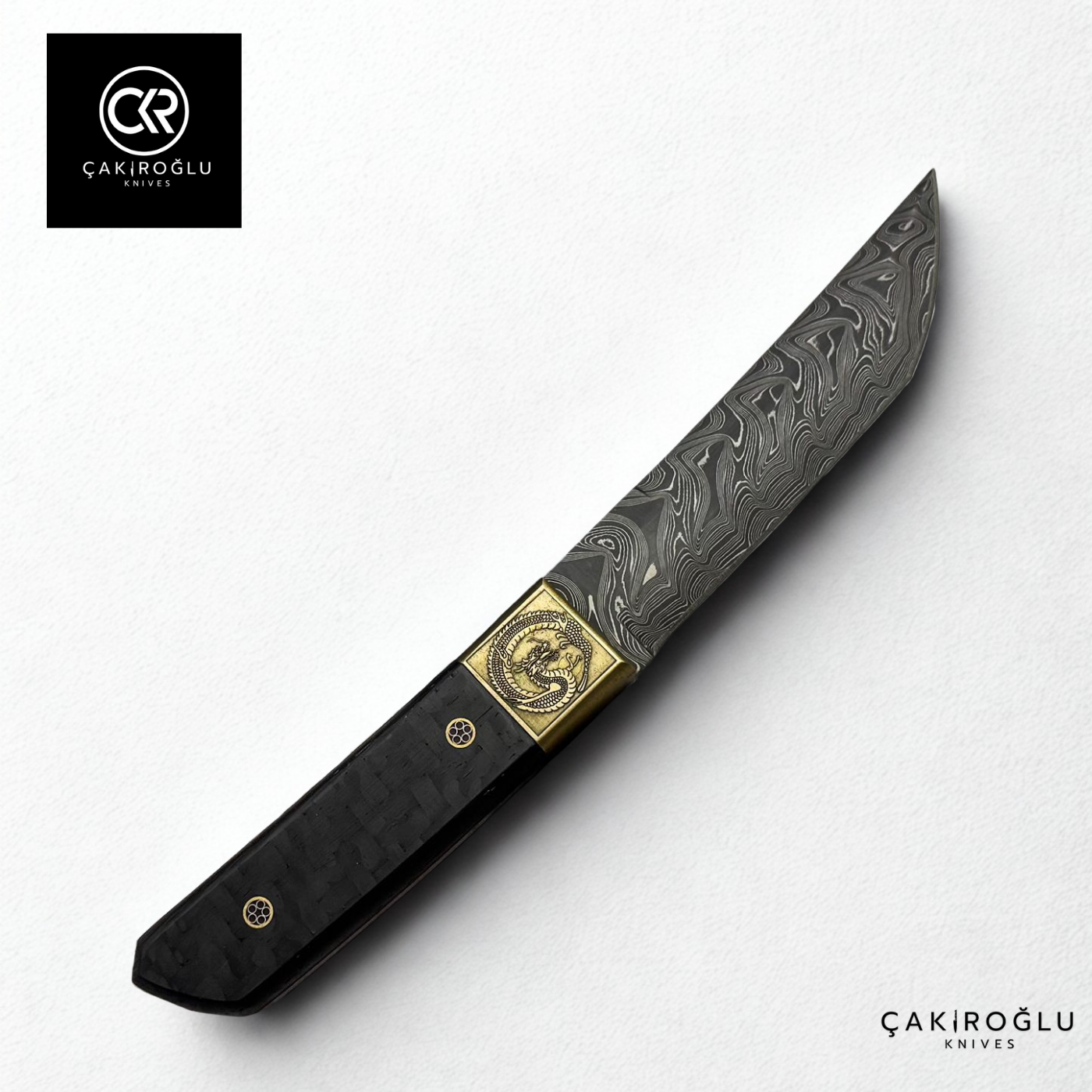 Tanto Dragon - Handcrafted Damascus Steel Hunting Knife