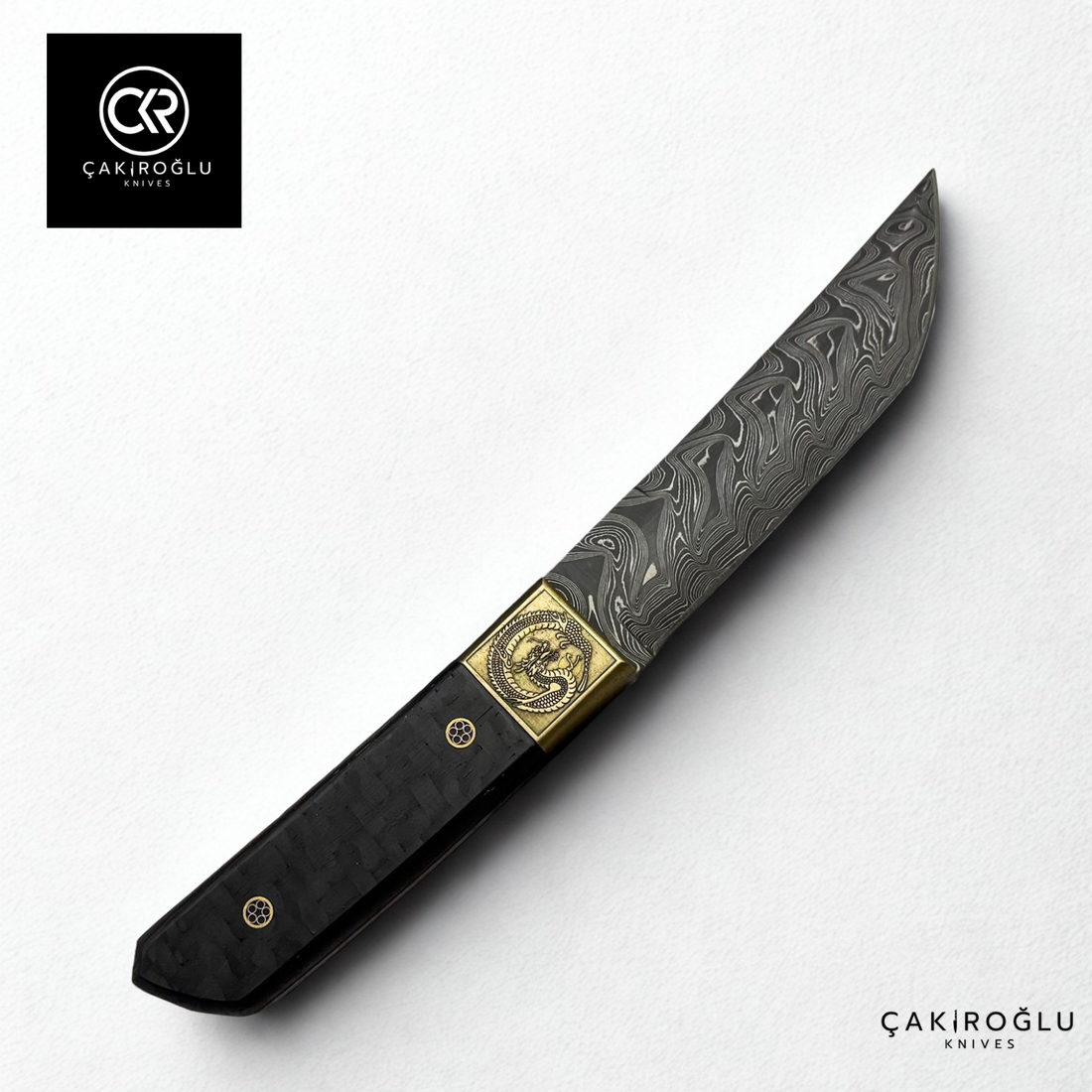 Tanto Dragon - Handcrafted Damascus Steel Hunting Knife