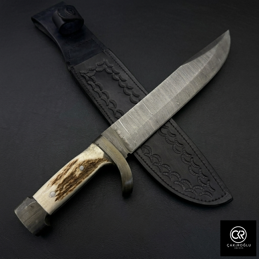 Çakıroğlu Handmade Custom-made Damascus Steel & Deer Antler Handle Machete