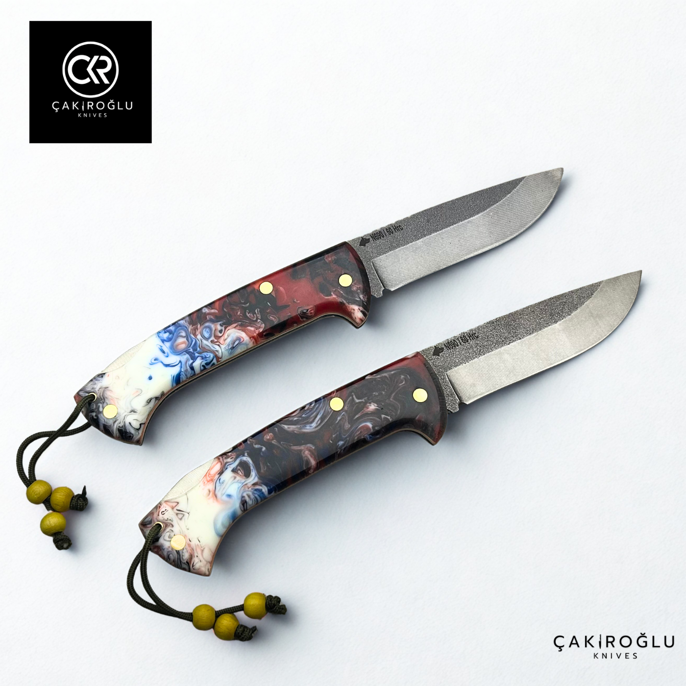 Göxon Altay - Epoxy Amber Handle Handcrafted Knife