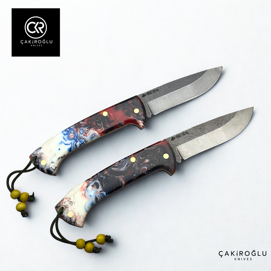 Göxon Altay - Epoxy Amber Handle Handcrafted Knife