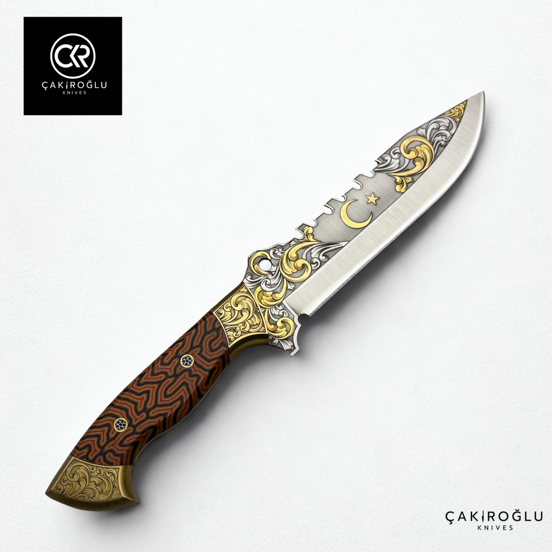Royal Icons – Moon Star | Limited Collector's Edition N690 Knife with 24K Gold Engraving & G-carta Handle
