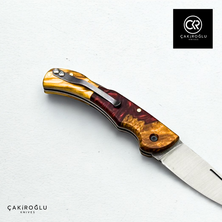Hayta V1 Venetian Red Handcrafted Pocket Knife
