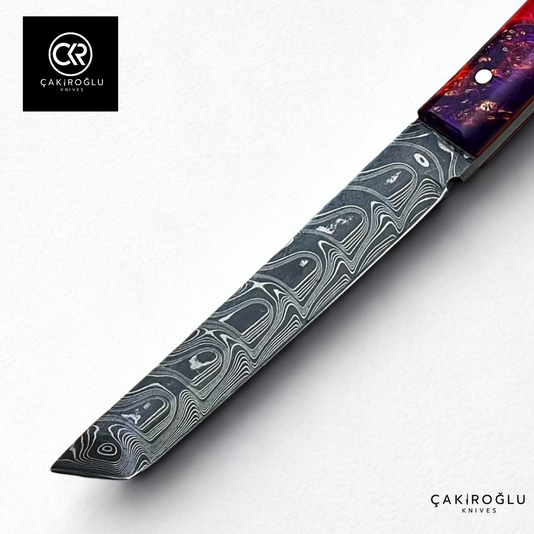 Tanto Kaminari - Handcrafted Custom-made Damascus Steel Tanto Model Hunting Knife