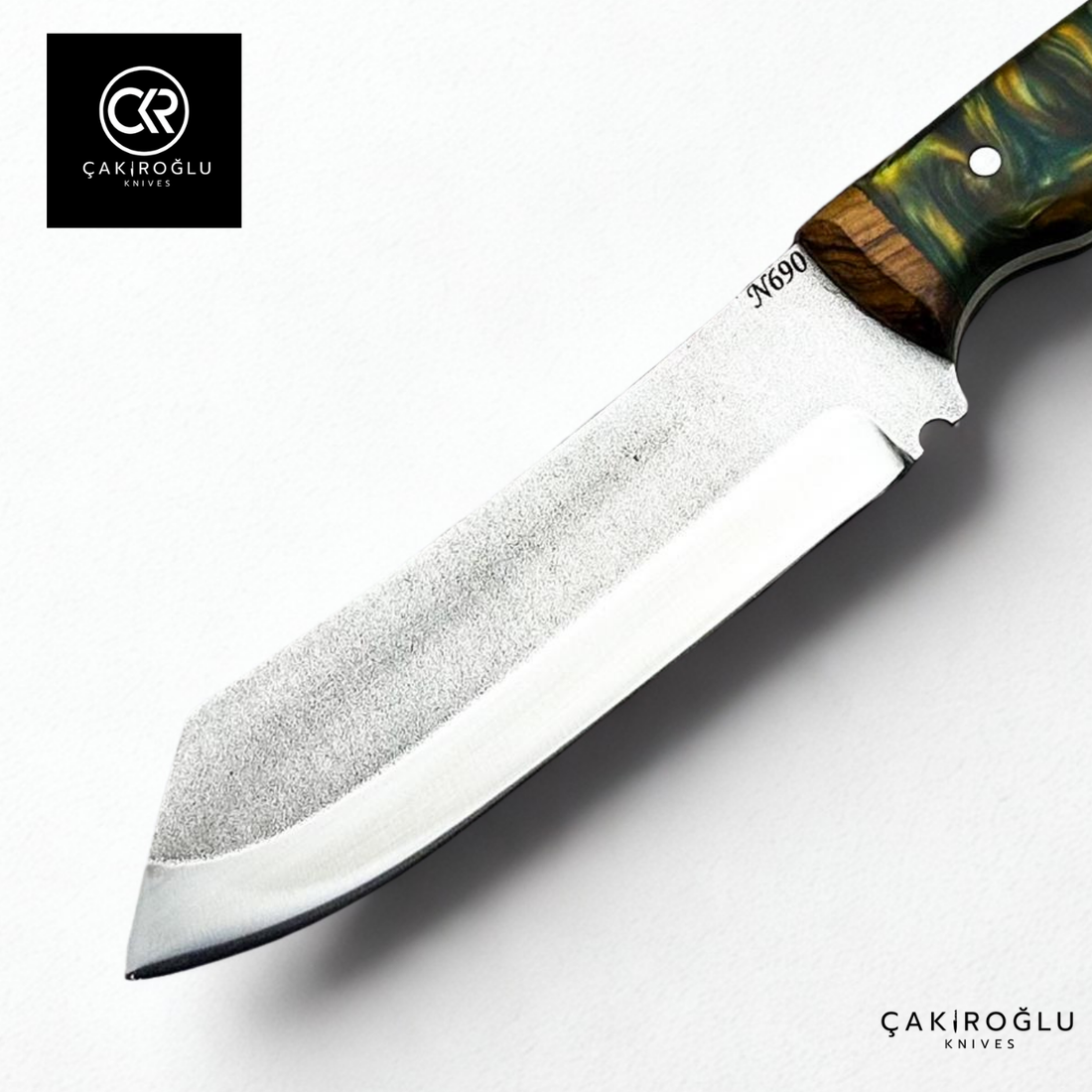 Handcrafted Custom-made Böhler N690 Steel & Epoxy Hybrid Handle Hunting Knife