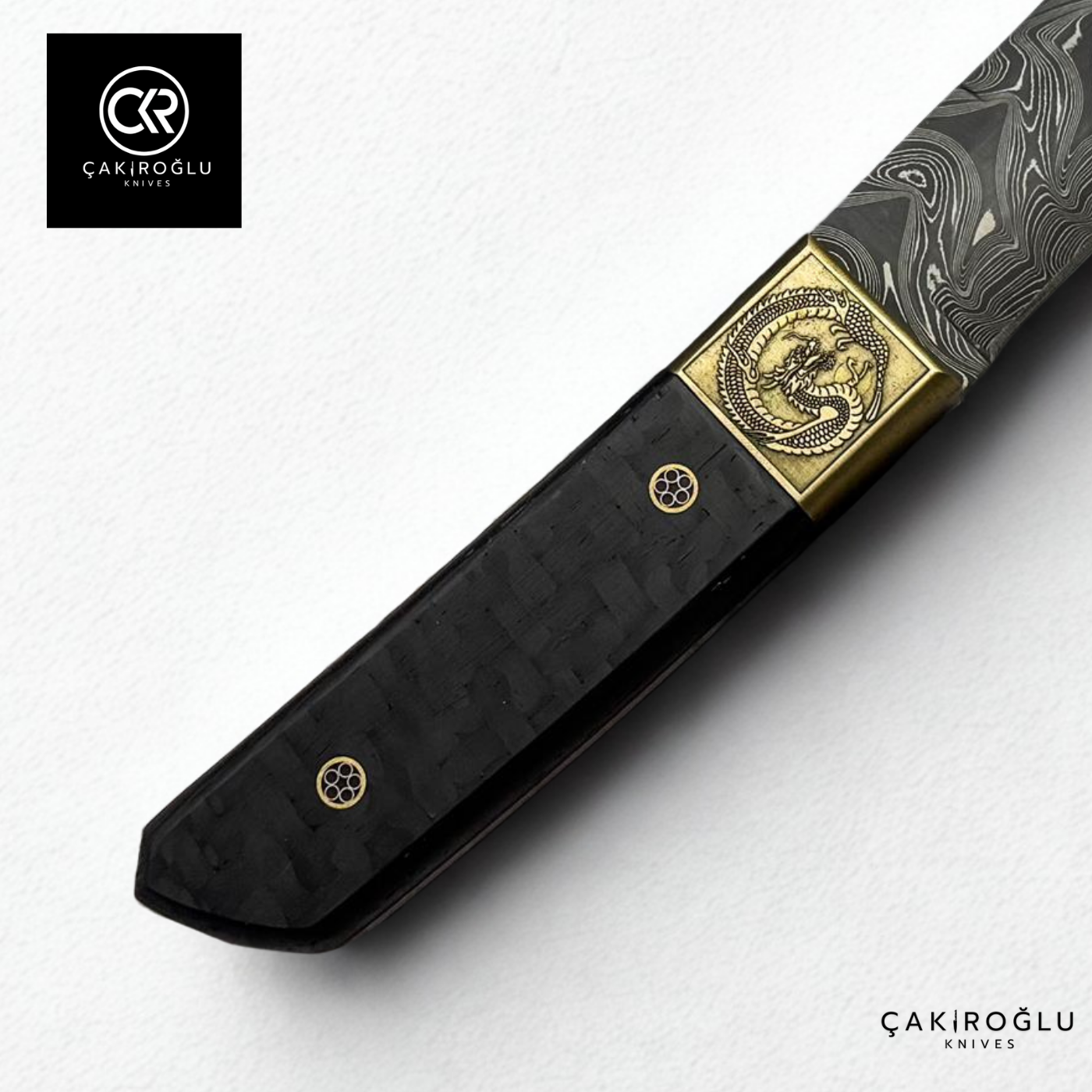 Tanto Dragon - Handcrafted Damascus Steel Hunting Knife