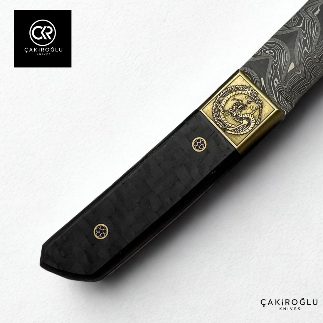 Tanto Dragon - Handcrafted Damascus Steel Hunting Knife