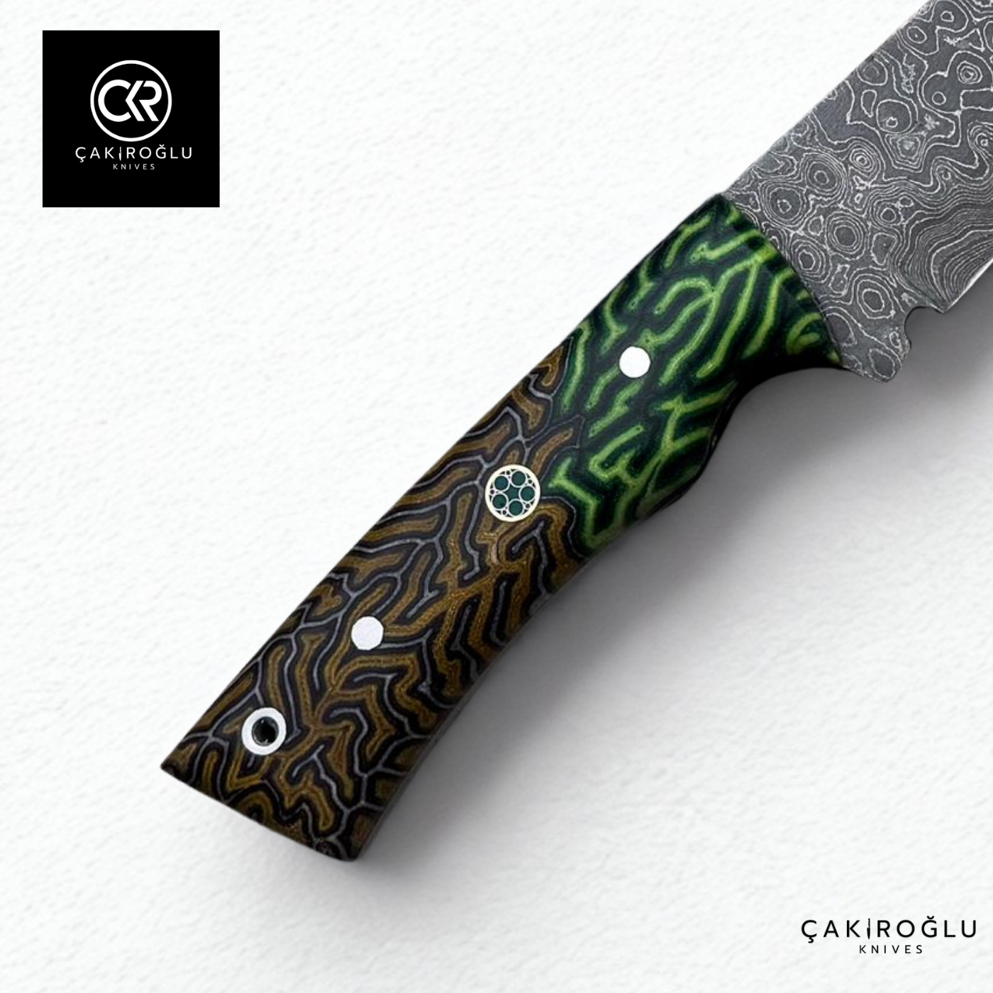 Handcrafted Custom-made Damascus Steel & G-carta Handle Tanto Model Hunting Knife