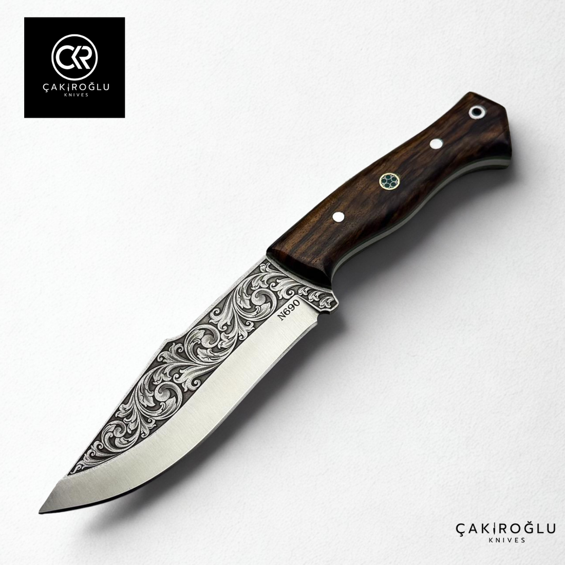Handcrafted Custom-made Engraved Hunting Knife with Böhler N690 Steel
