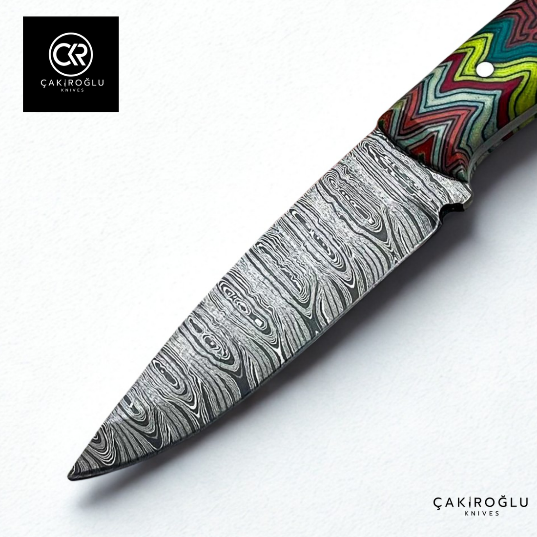 Handcrafted Custom-made Damascus Steel & G-carta Handle Hunting Knife