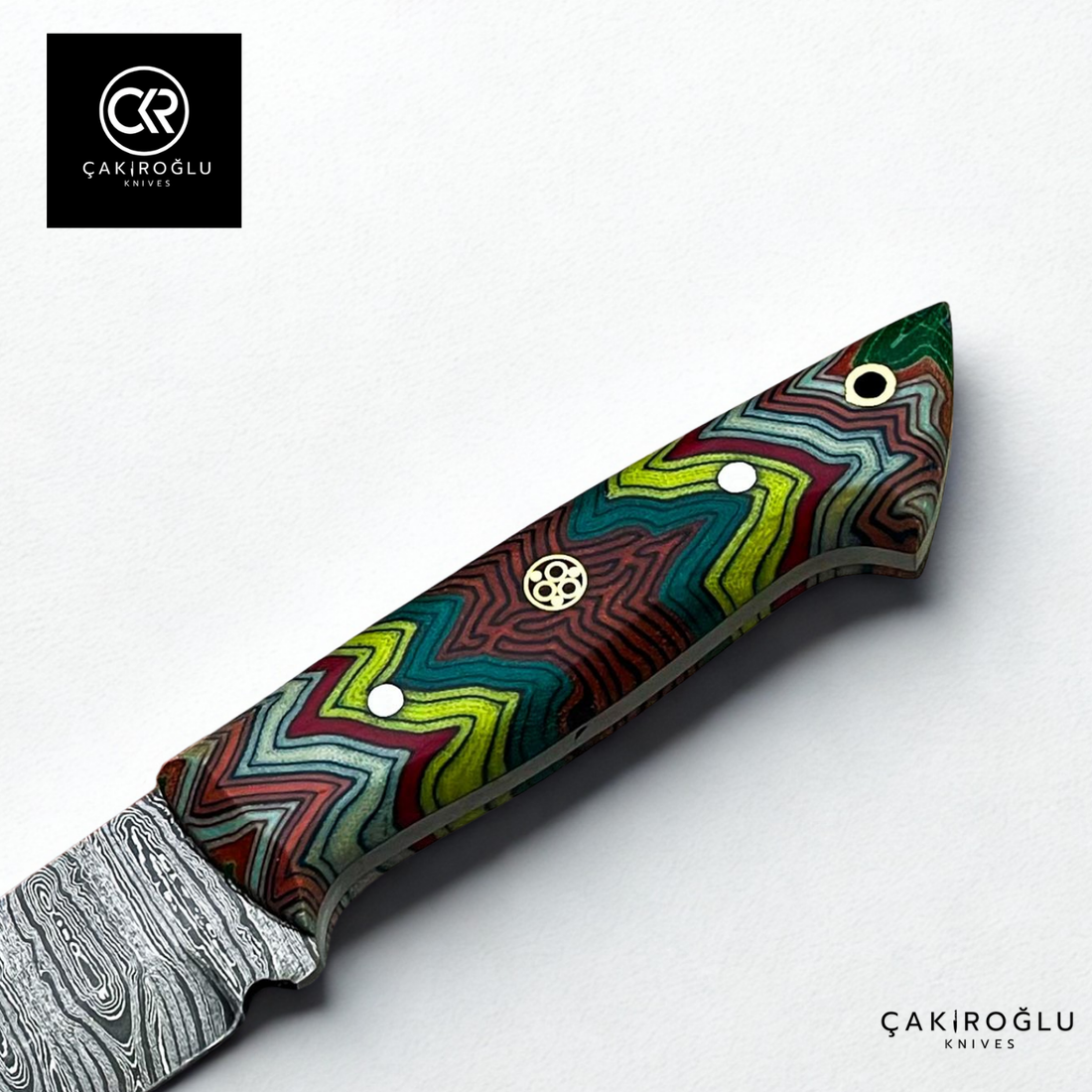 Handcrafted Custom-made Damascus Steel & G-carta Handle Hunting Knife