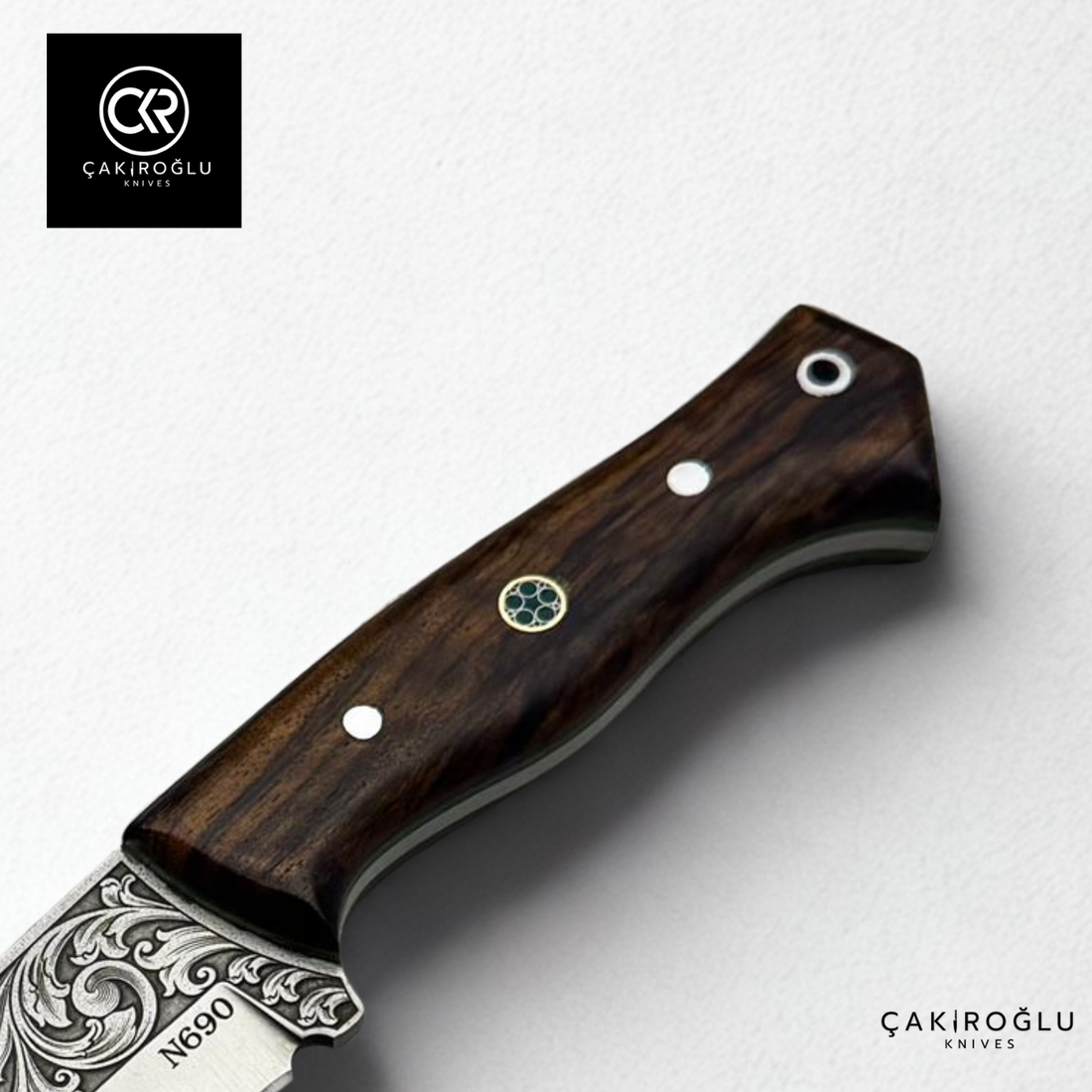 Handcrafted Custom-made Engraved Hunting Knife with Böhler N690 Steel