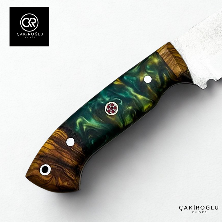 Handcrafted Custom-made Böhler N690 Steel & Epoxy Hybrid Handle Hunting Knife