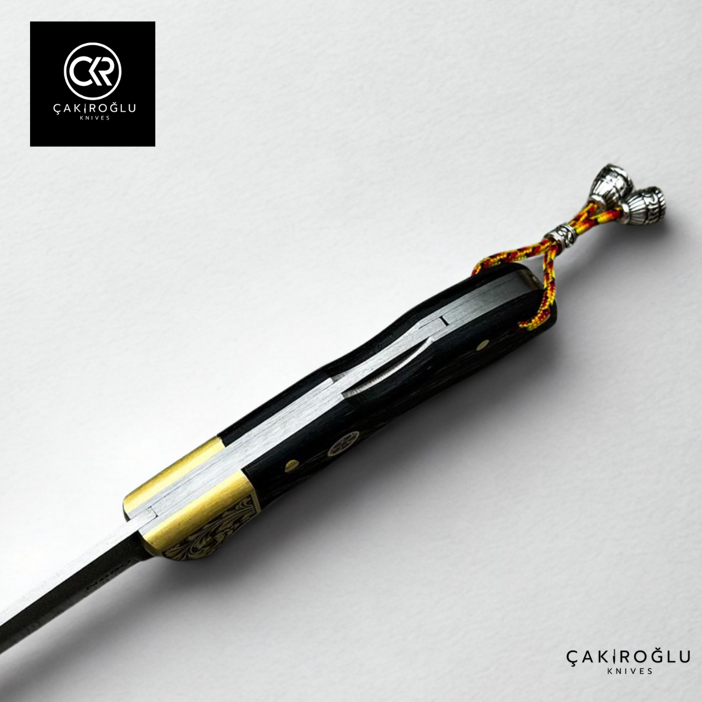 Showy Elite Medium Size Handcrafted Custom Folding Knife - N690 Böhler Steel & Engraved Brass Apron