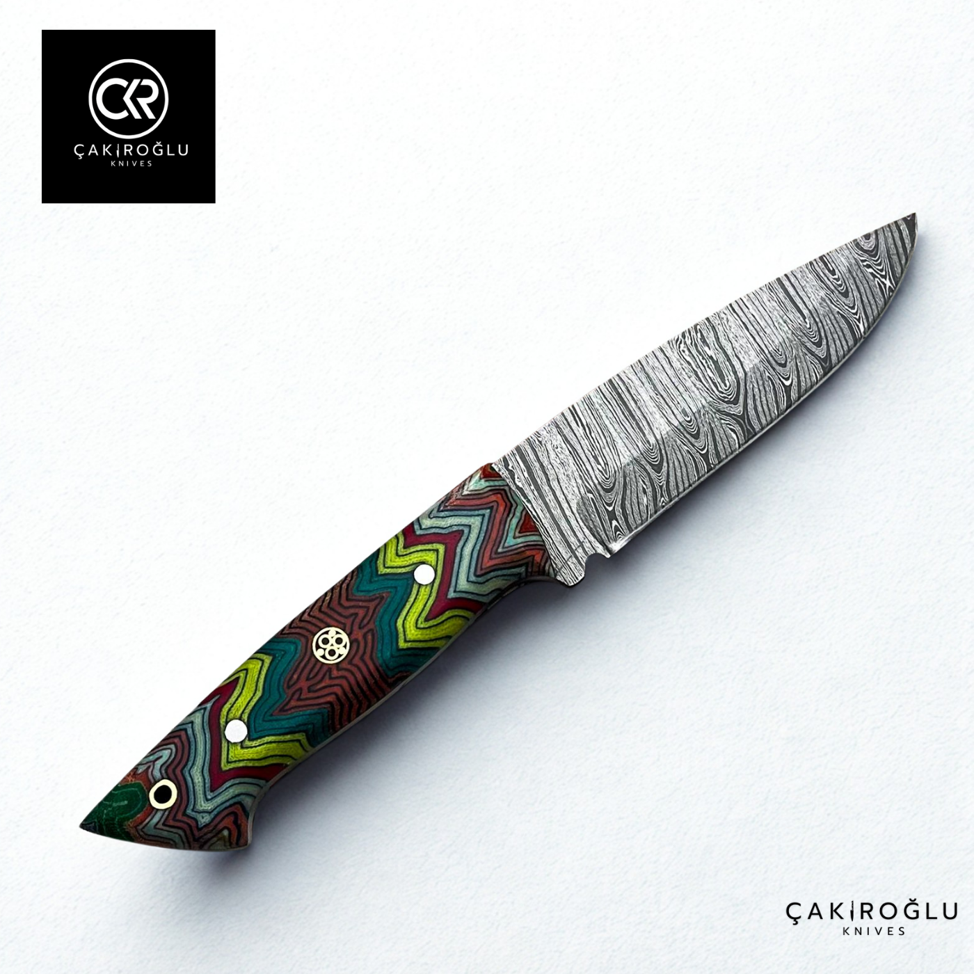 Handcrafted Custom-made Damascus Steel & G-carta Handle Hunting Knife