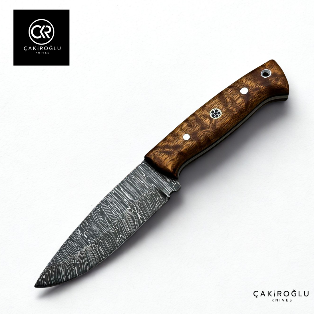 Handcrafted Custom-made Damascus Steel & Stabilized Handle Hunting Knife