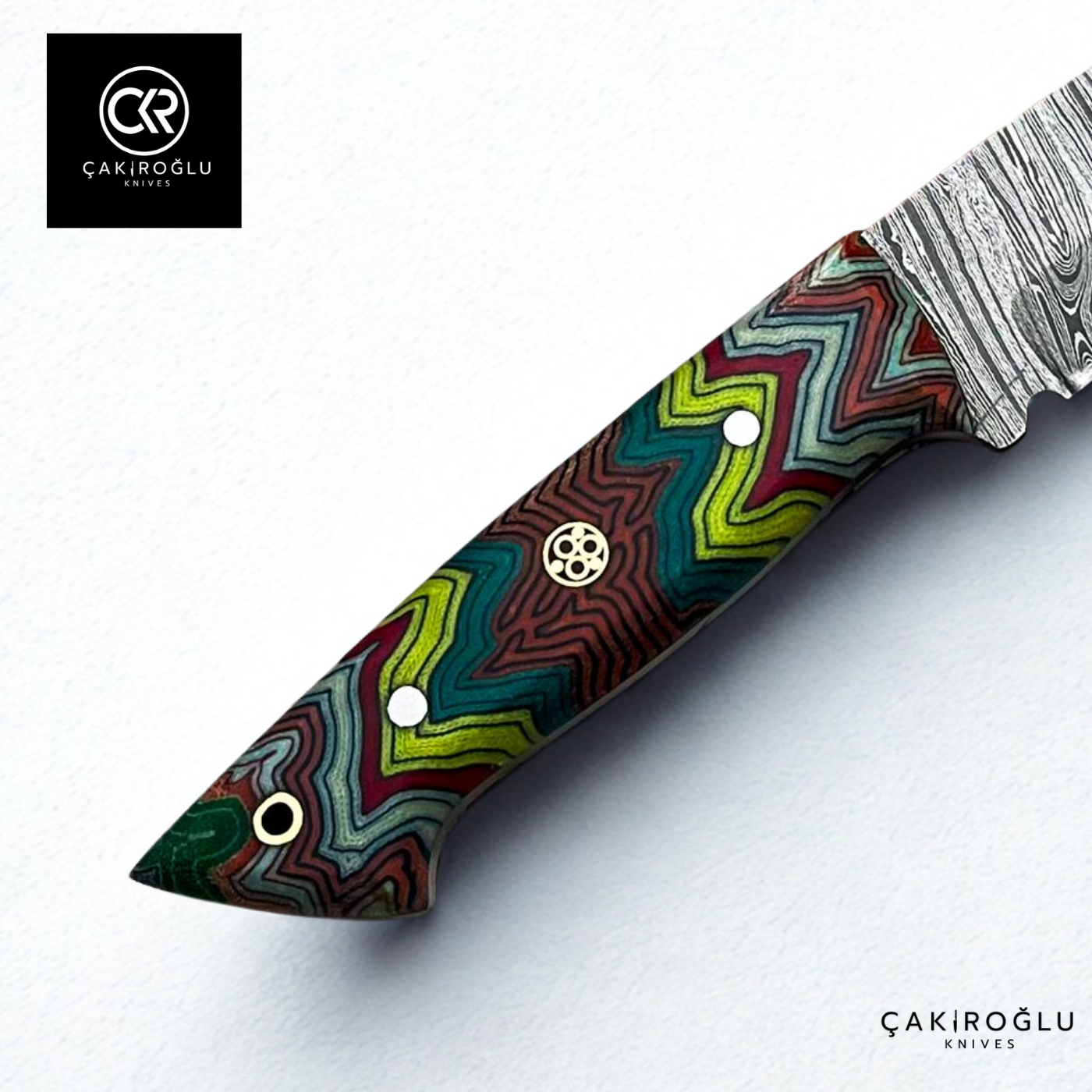 Handcrafted Custom-made Damascus Steel & G-carta Handle Hunting Knife