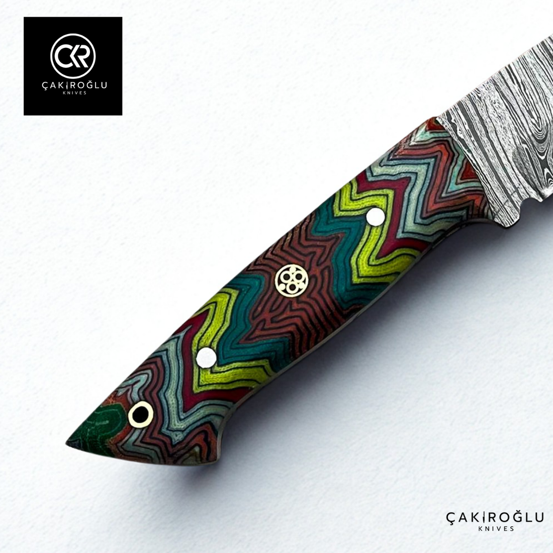 Handcrafted Custom-made Damascus Steel & G-carta Handle Hunting Knife