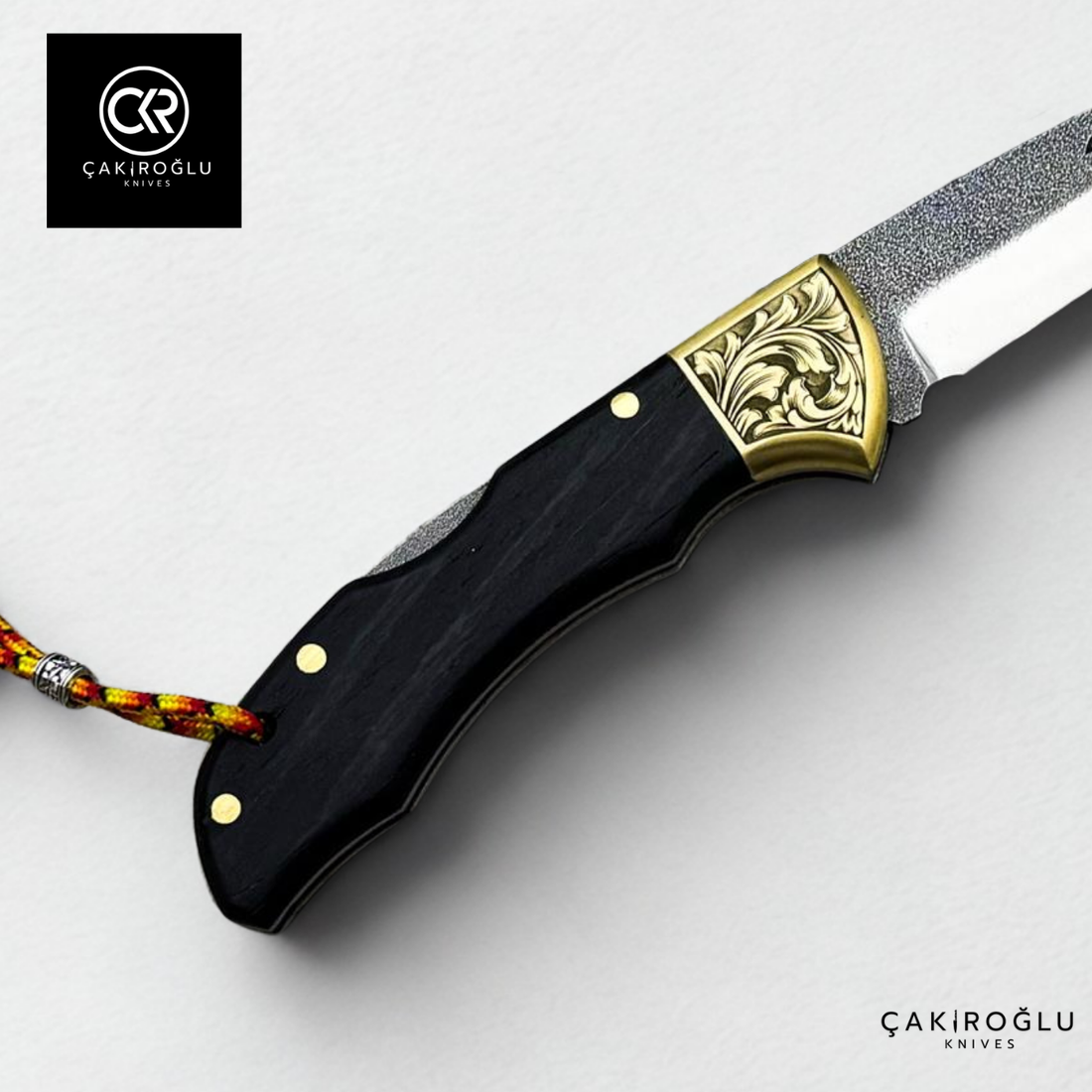 Showy Elite Medium Size Handcrafted Custom Folding Knife - N690 Böhler Steel & Engraved Brass Apron