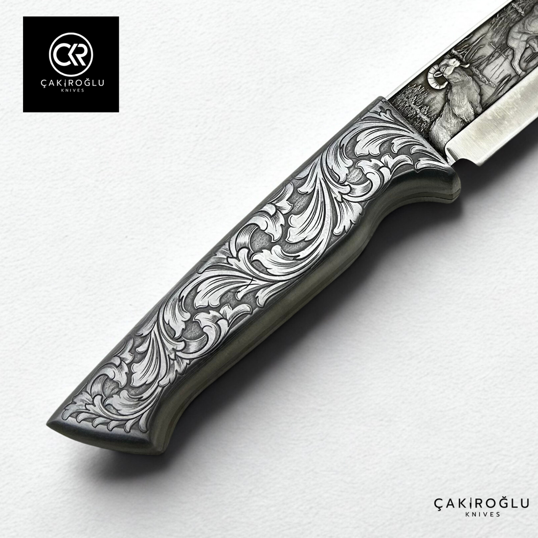 Custom-made Handcrafted 3d Engraved Collection Knife - Engraved Handle