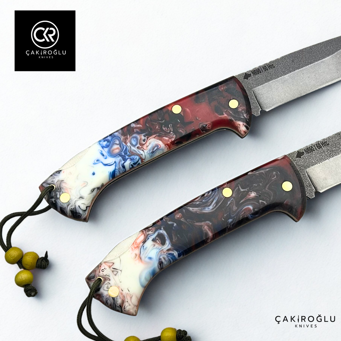 Göxon Altay - Epoxy Amber Handle Handcrafted Knife