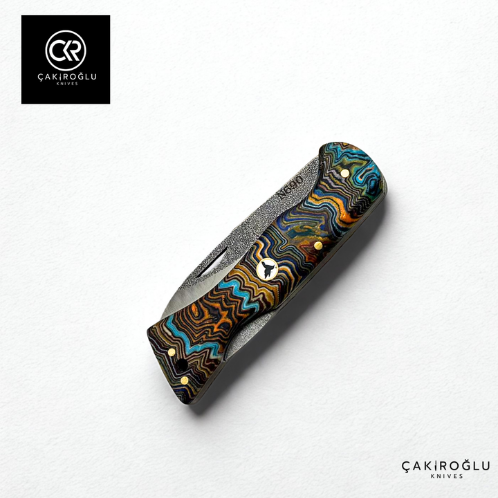 Corvus Flux 506 Handcrafted Folding Knife - N690 Steel & G-carta Handle