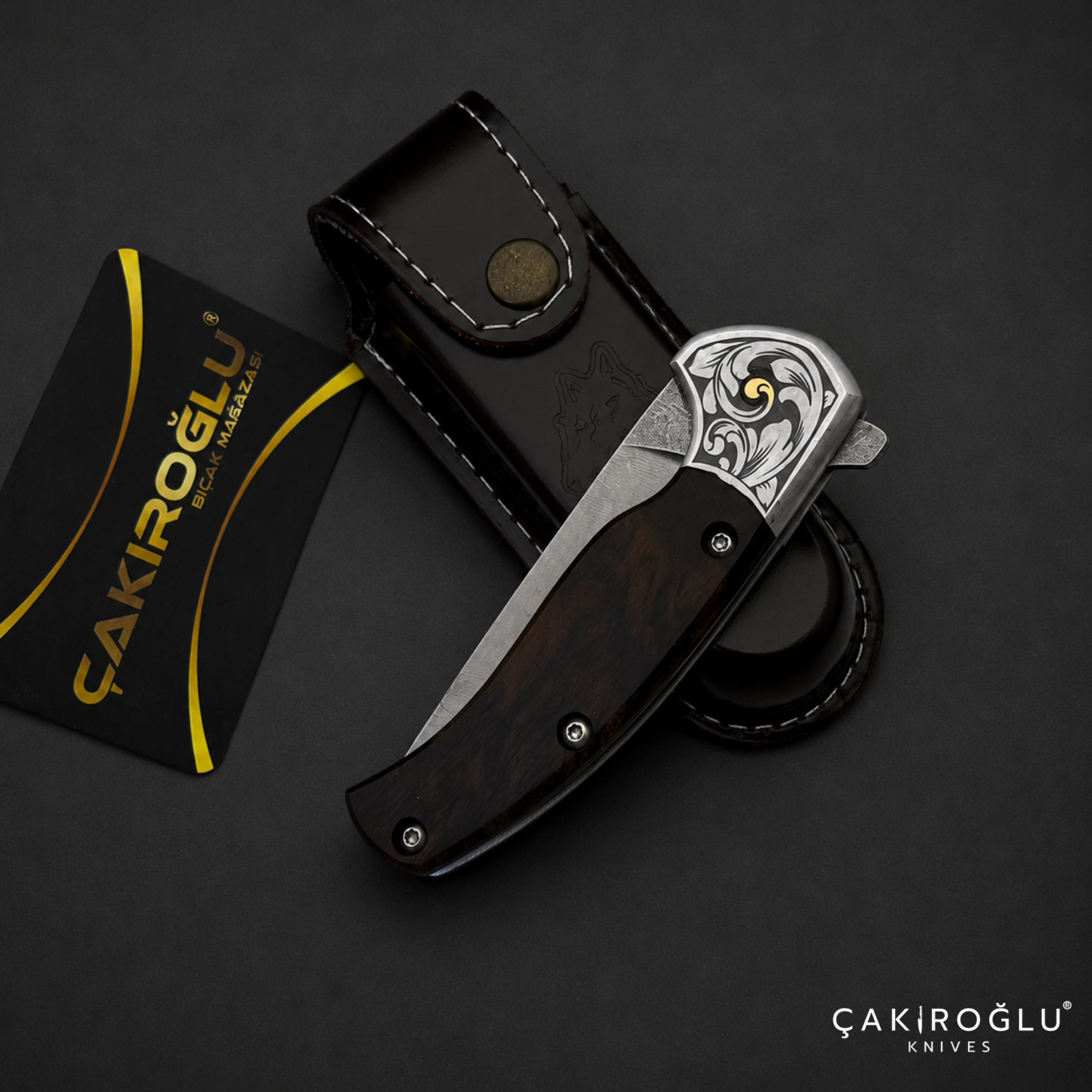 Handmade Custom Pocket Folding Knife with Sheath