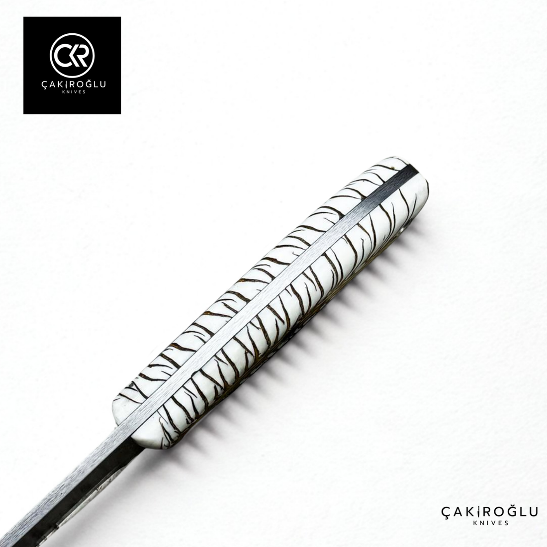 Handcrafted Custom-made Damascus Steel & Pine Cone Epoxy Handle Hunting Knife