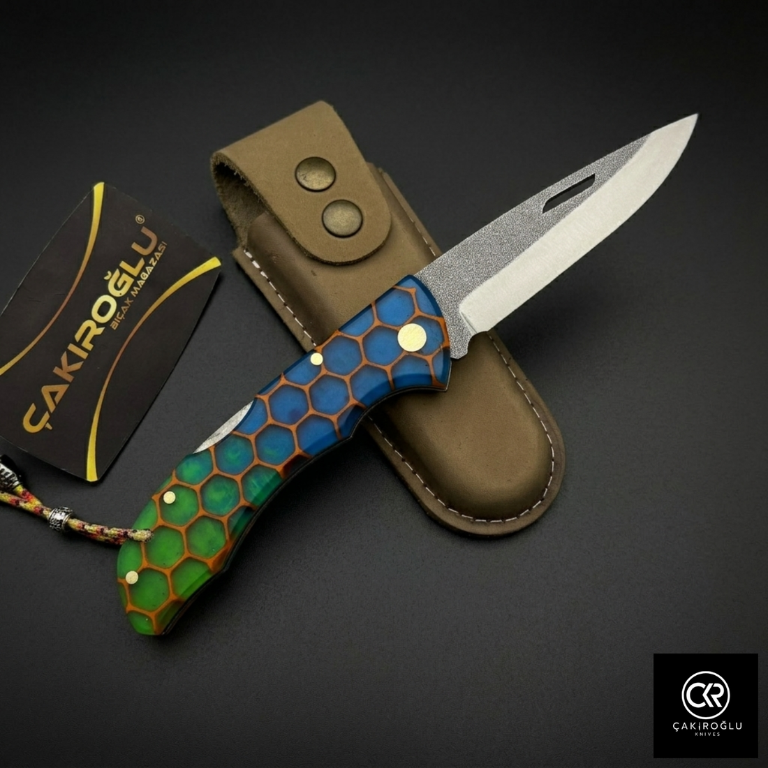 Showy Series Epoxy Honeycomb Version Handcrafted Custom Folding Knife - N690 Böhler Steel