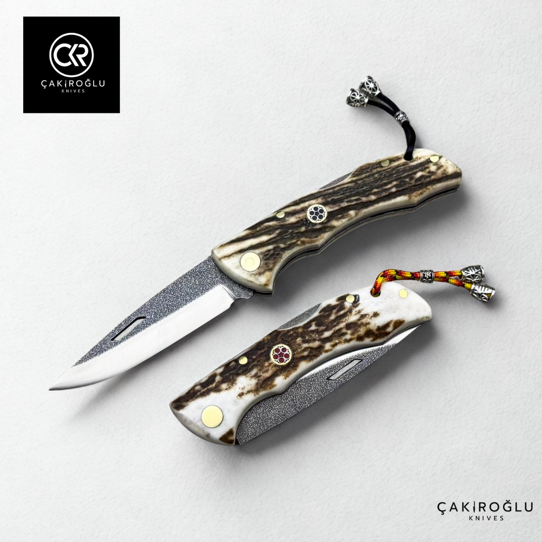 Showy Series Handcrafted Folding Knife - N690 Böhler Stainless Steel & Deer Antler Handle