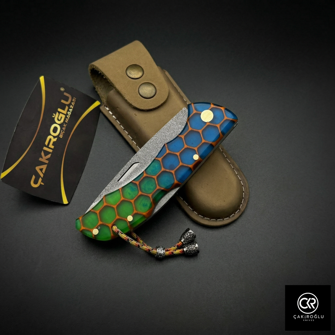 Showy Series Epoxy Honeycomb Version Handcrafted Custom Folding Knife - N690 Böhler Steel