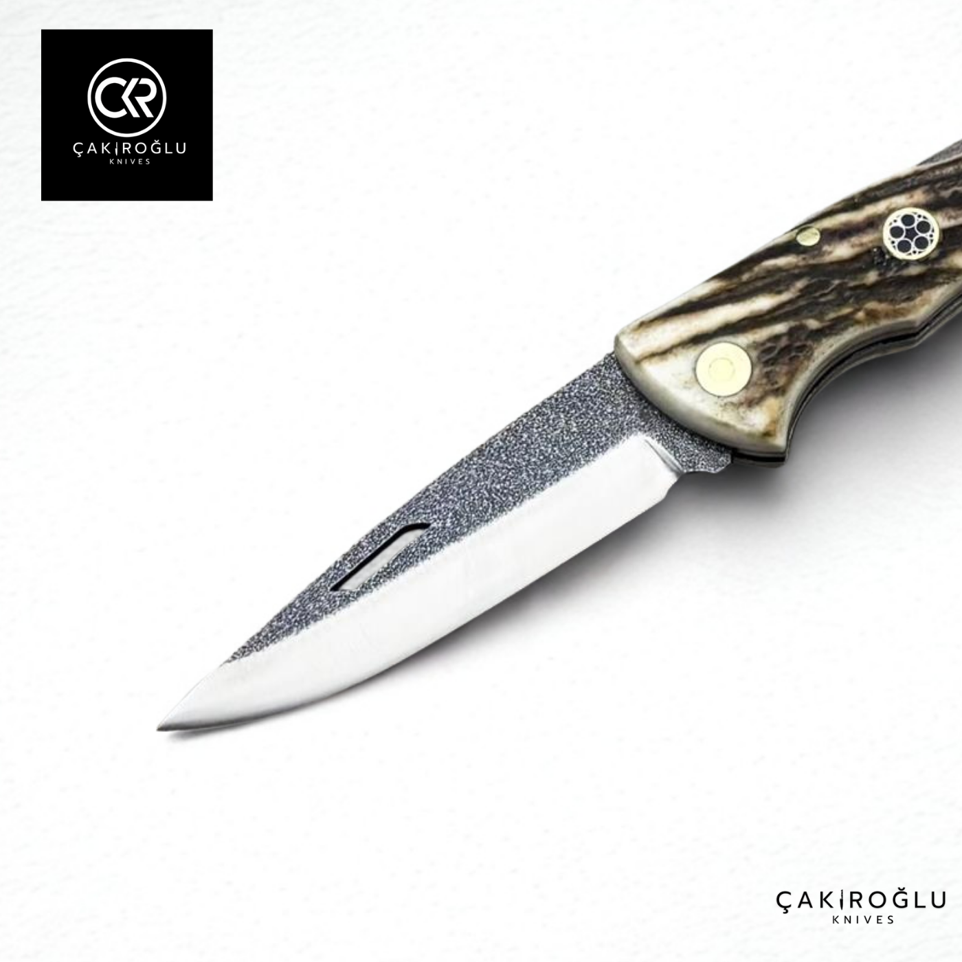 Showy Series Handcrafted Folding Knife - N690 Böhler Stainless Steel & Deer Antler Handle