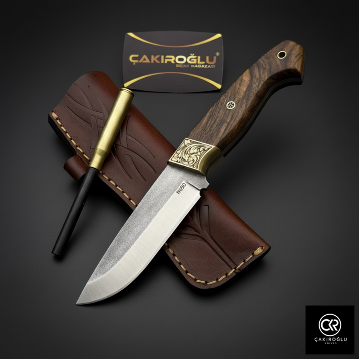 Handcrafted Custom-made Hunting Knife with Magnesium Bar