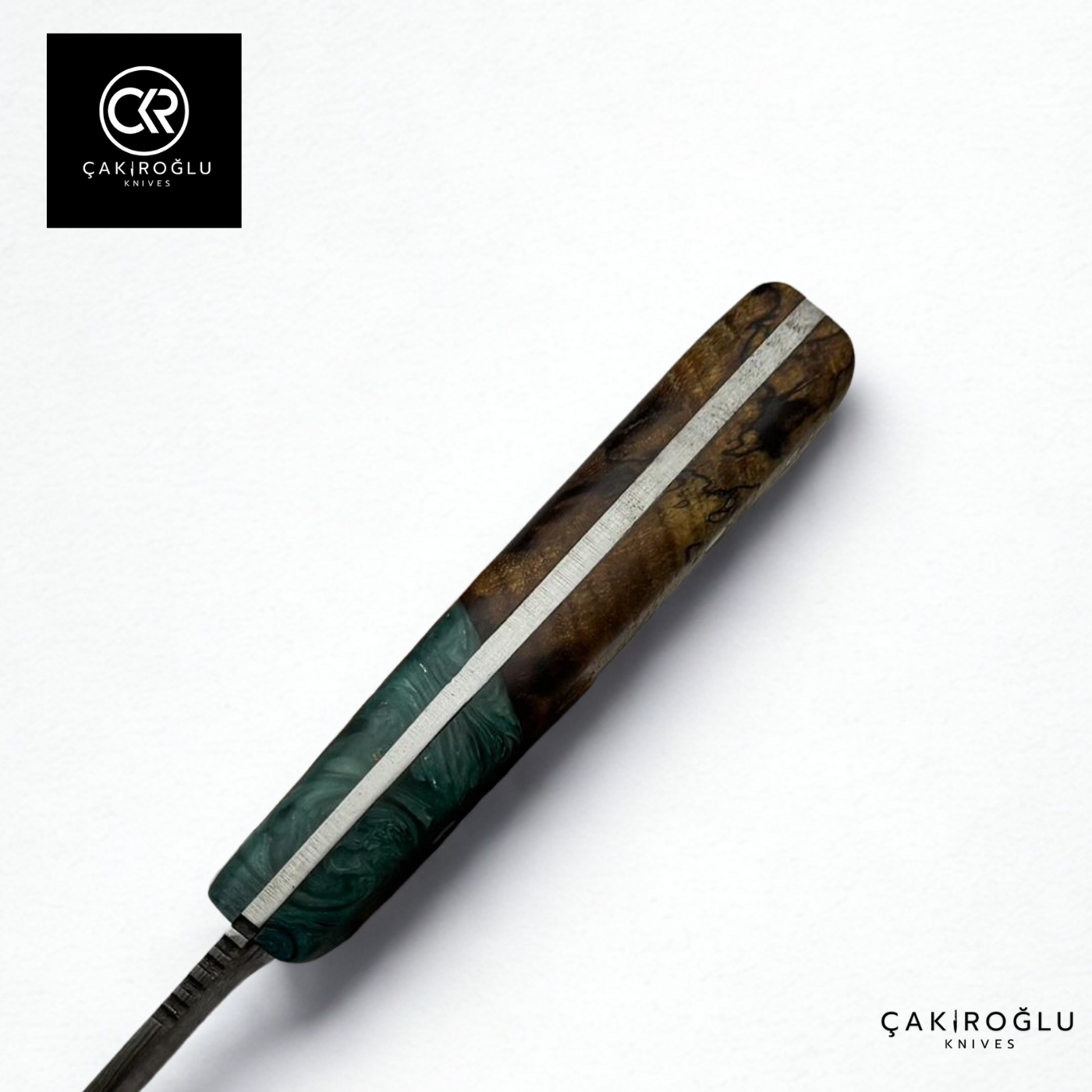 Handcrafted Custom-made Damascus Steel & Epoxy Hybrid Handle Hunting Knife