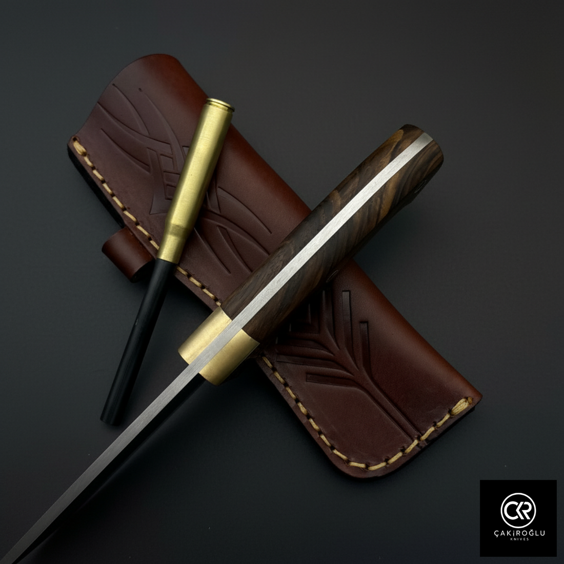 Handcrafted Custom-made Hunting Knife with Magnesium Bar