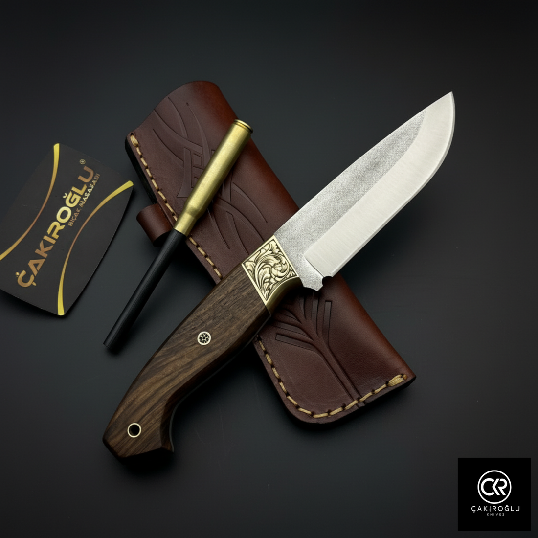 Handcrafted Custom-made Hunting Knife with Magnesium Bar