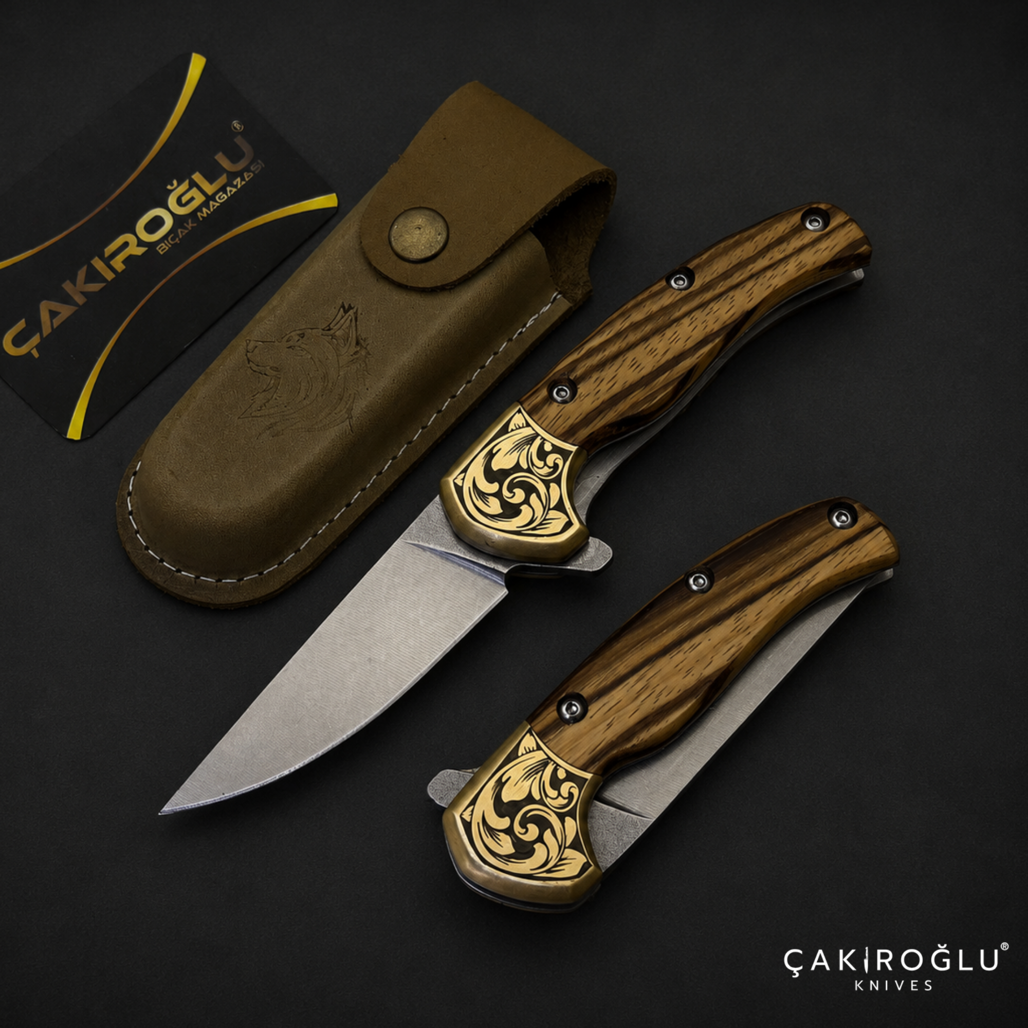 Handmade Custom Pocket Folding Knife with Sheath