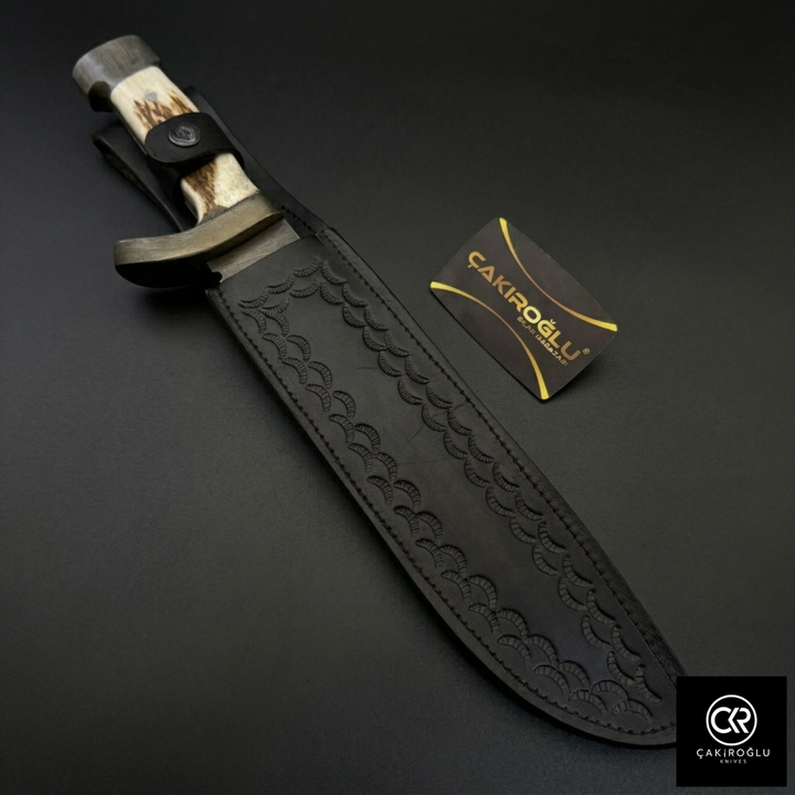 Çakıroğlu Handmade Custom-made Damascus Steel & Deer Antler Handle Machete