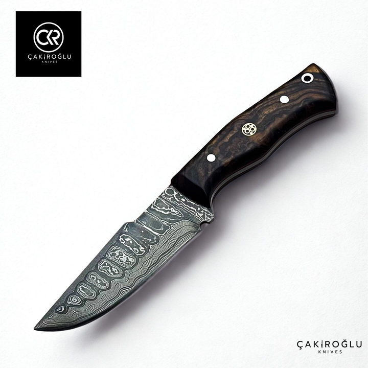 Handcrafted Custom-made Damascus Steel Hunting Knife