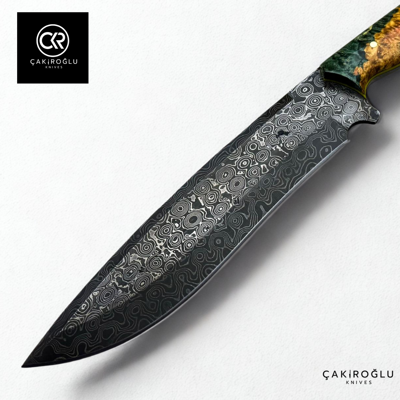 Çakıroğlu Damascus Machete - Handcrafted Exclusive Knife with Stabilized Handle