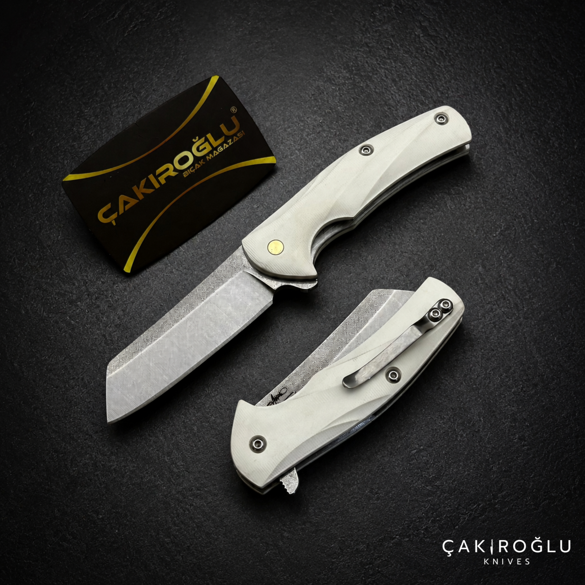 Handmade Stainless Steel Tanto Folding Pocket Knife