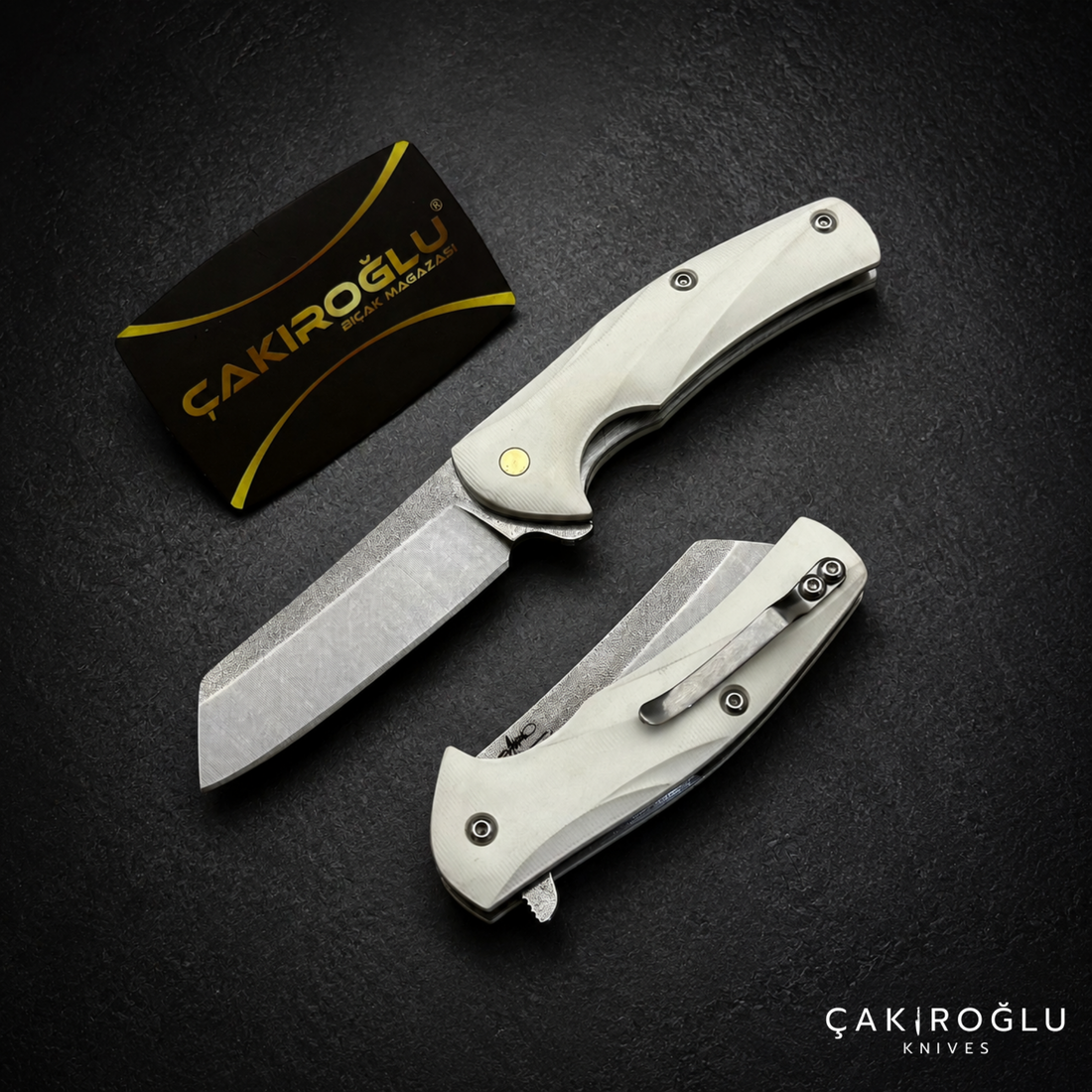 Handmade Stainless Steel Tanto Folding Pocket Knife