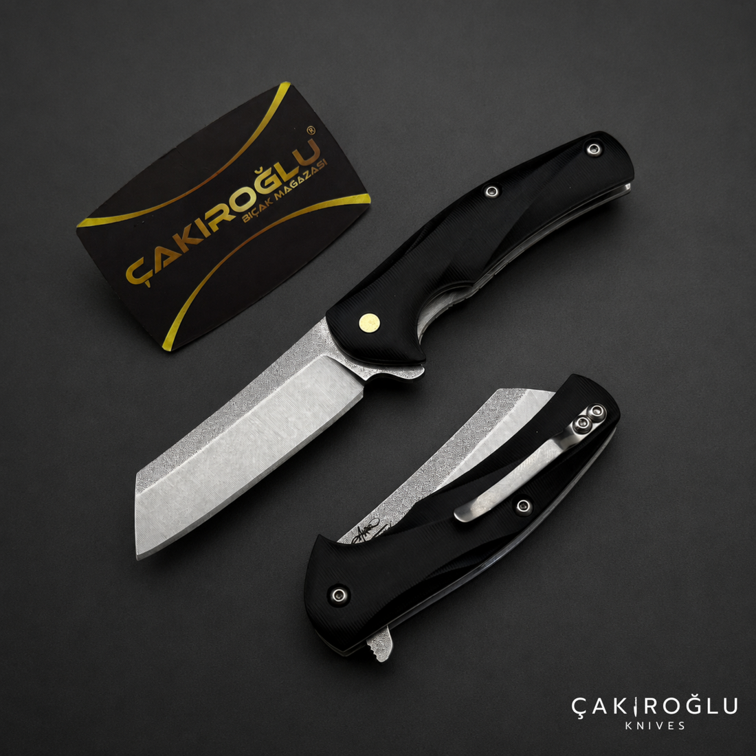 Handmade Stainless Steel Tanto Folding Pocket Knife