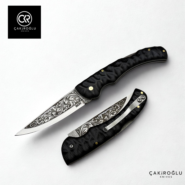 Hayta 838 Black Edition Handcrafted Folding Knife - N690 Böhler Steel & Compact Handle