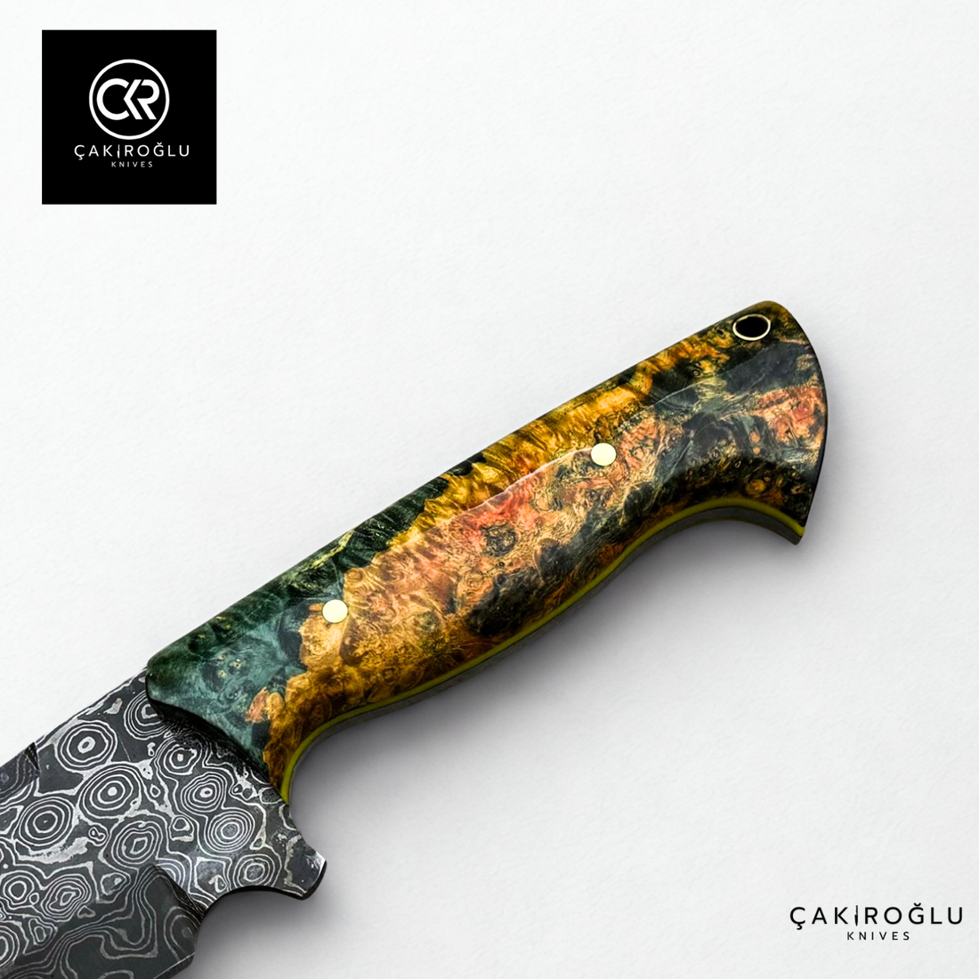 Çakıroğlu Damascus Machete - Handcrafted Exclusive Knife with Stabilized Handle