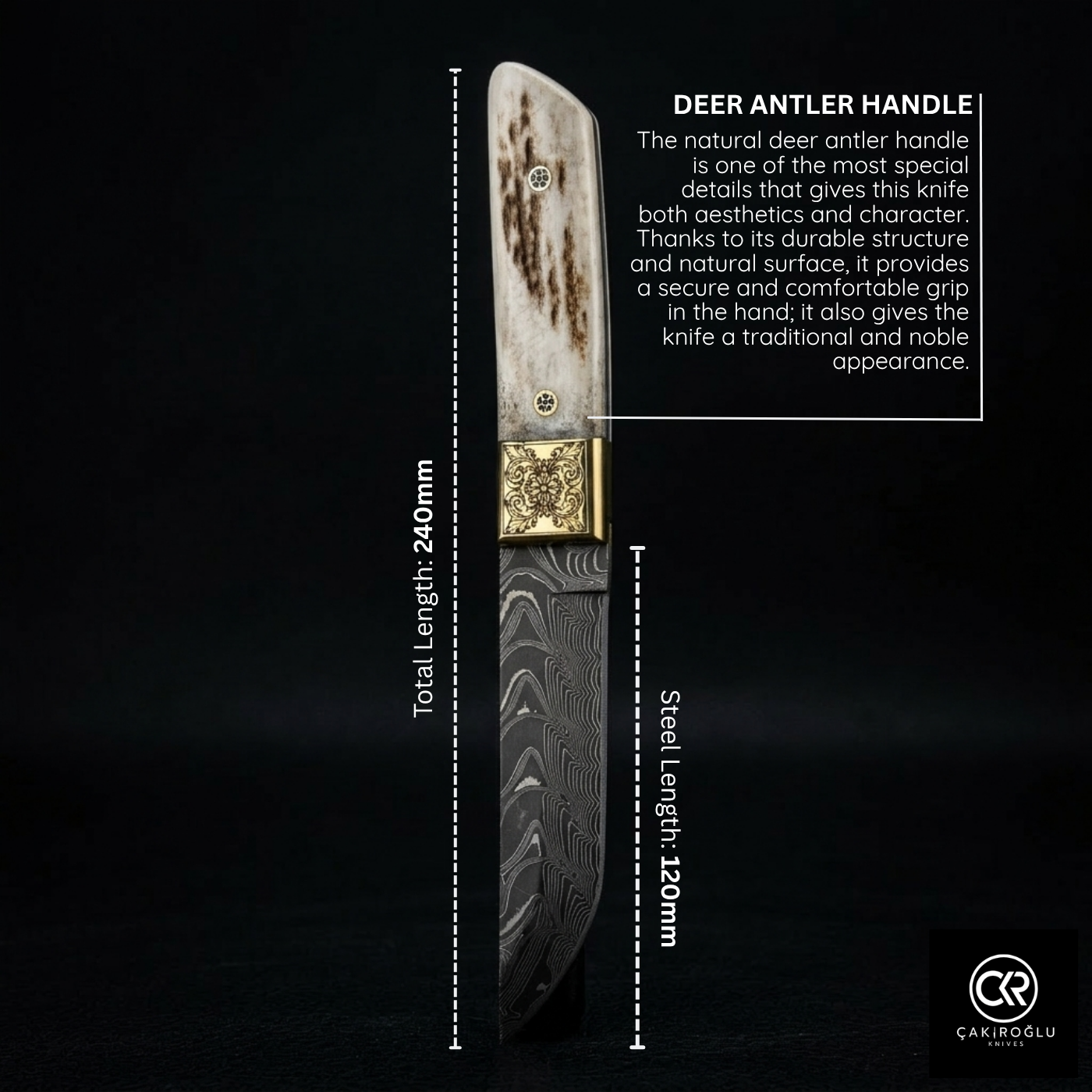 Collector's Edition - Handcrafted Custom-made Damascus Steel Tanto Model Hunting Knife